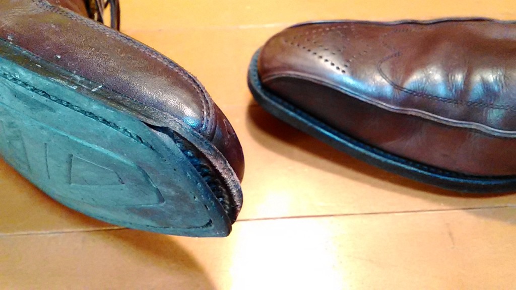 リカルドのトップリフト交換＆ライニングのすべり革の補修の靴修理