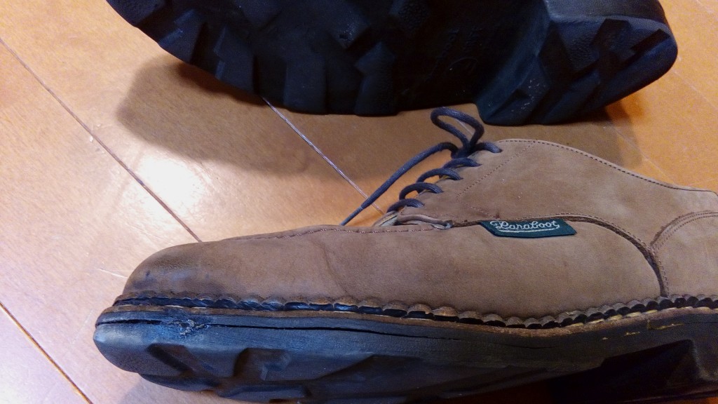 パラブーツのオールソールの交換の靴修理