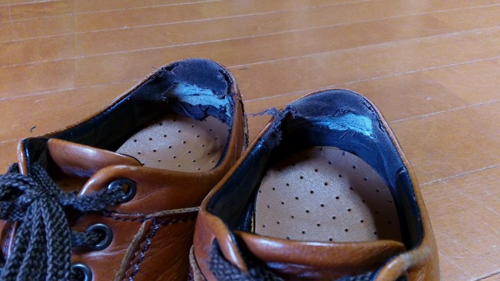 靴の履き口補修の靴修理
