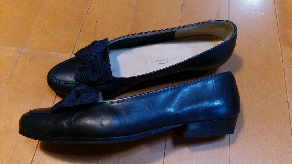 フェラガモのパンプスのオールソール交換の靴修理
