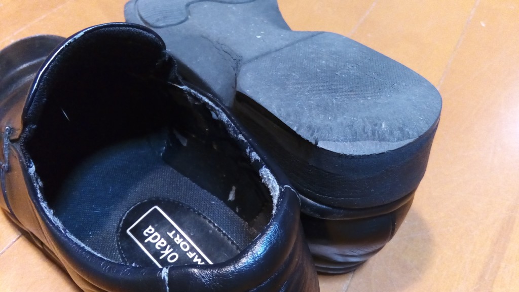 靴修理品115：かかと滑り補修＆トップリフト交換の靴修理