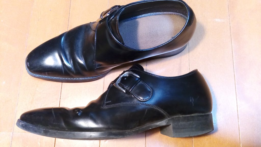 靴修理品134：リーガルのアッパー補修＆トップリフト交換の靴修理