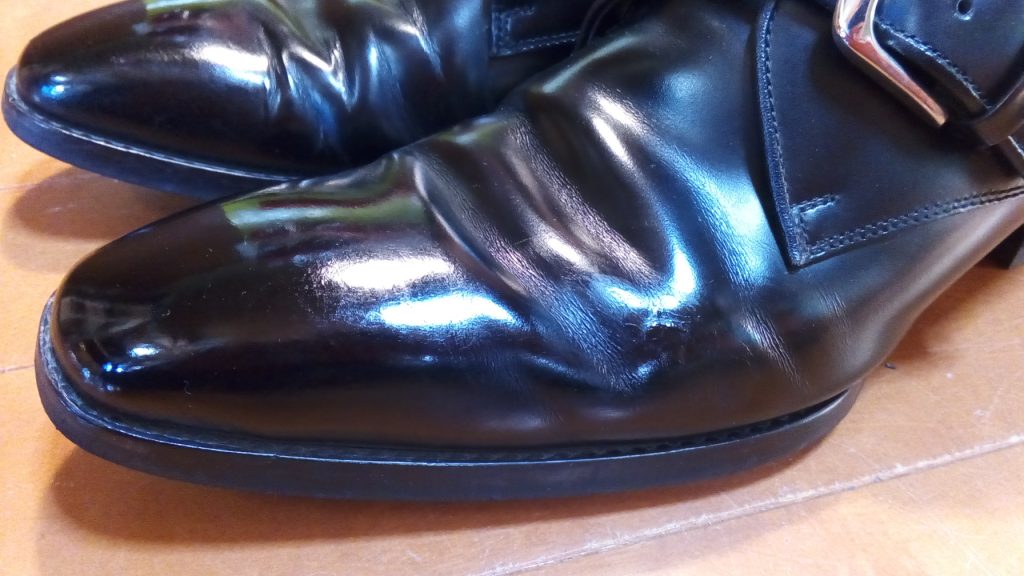 靴修理品134：リーガルのアッパー補修＆トップリフト交換の靴修理