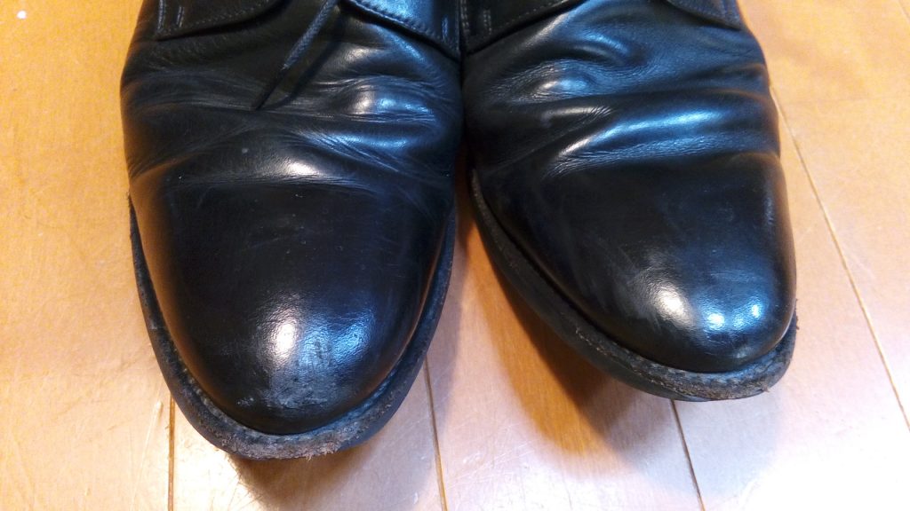 靴修理品135：リーガルのアッパー補修＆つま先ソール補修の靴修理