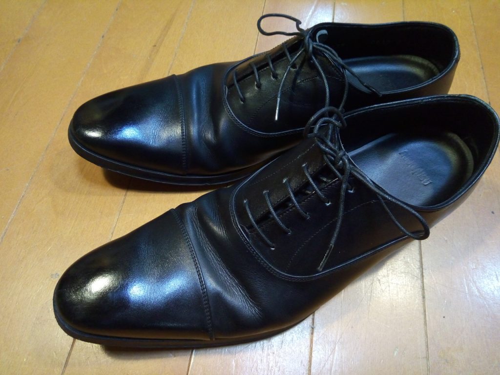 靴修理品141：リーガルのビジネスシューズのトップリフト交換の靴修理