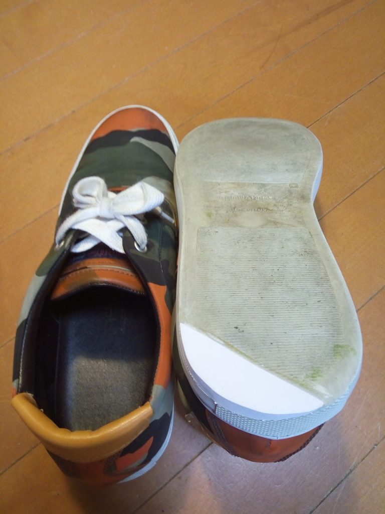 靴修理品151：Dsquared2・ディースクエアードのスニーカーのアッパーかかと補修の靴修理