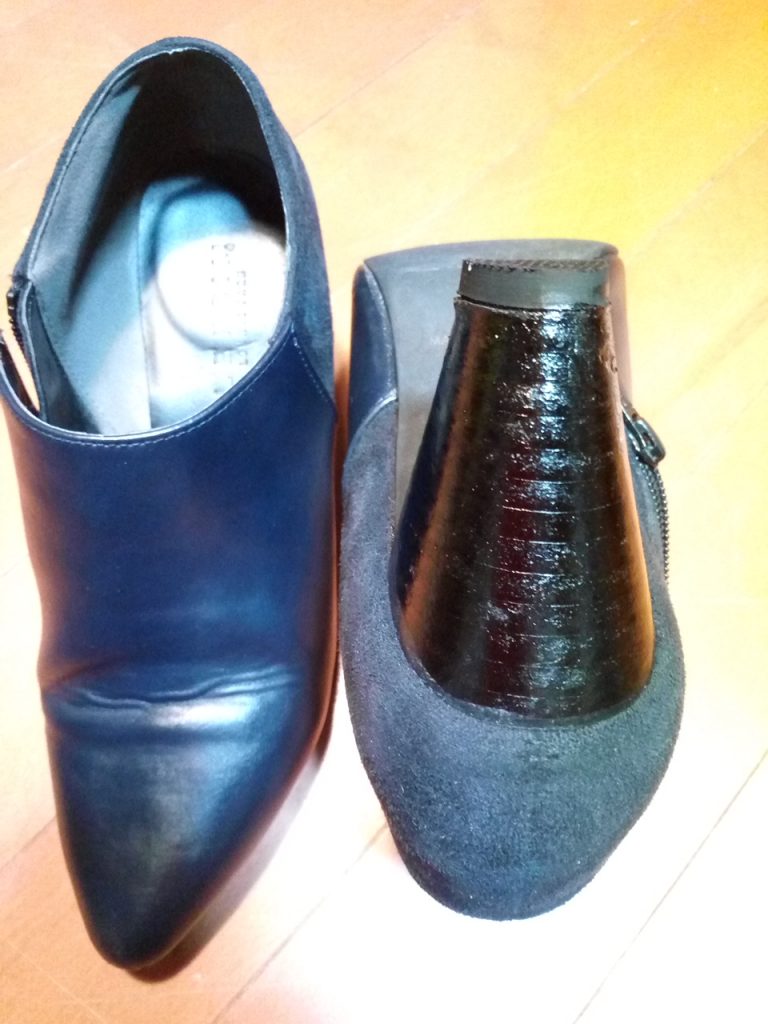 靴修理品158：レディースブーツのトップリフト交換の靴修理