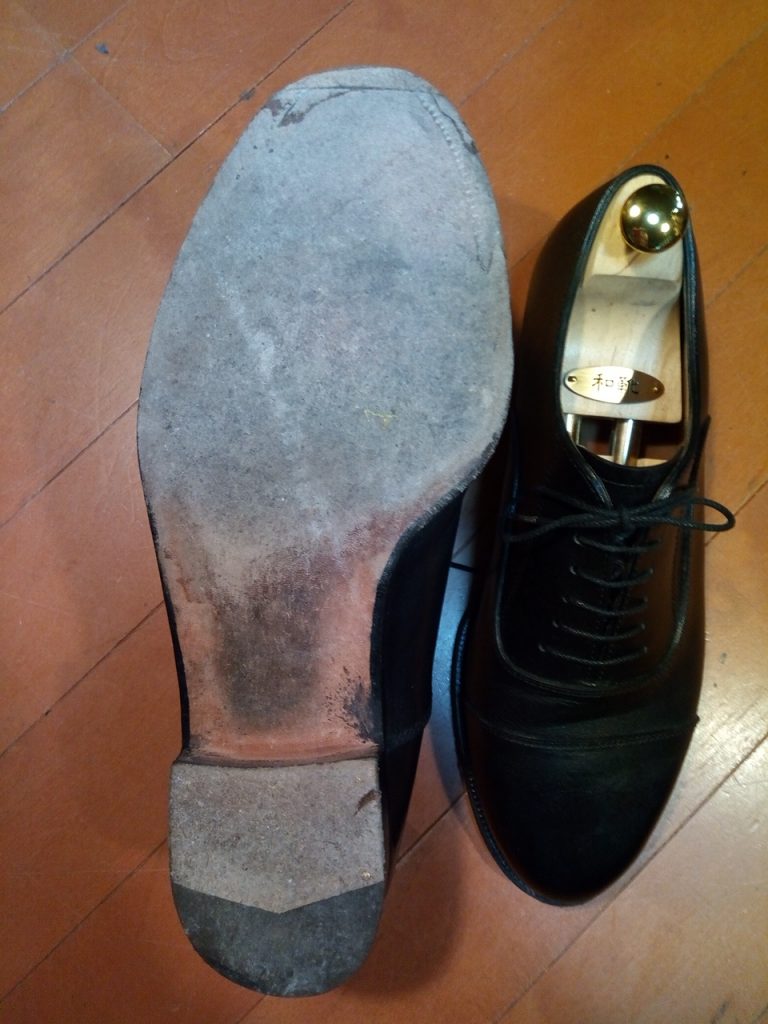 オーダーメイド靴のオールソールの修理