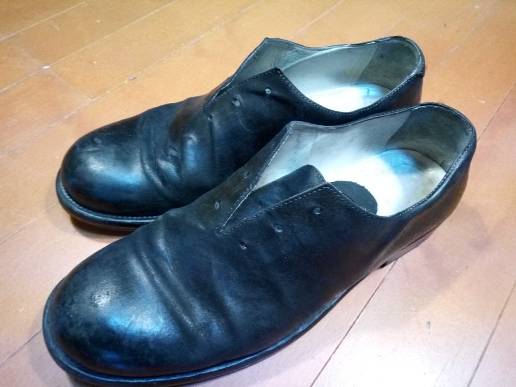 メンズシューズのゴム半張り補修の靴修理