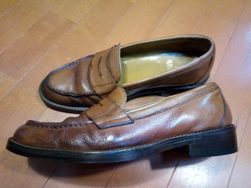 リーガルのローファーのオールソールの靴修理