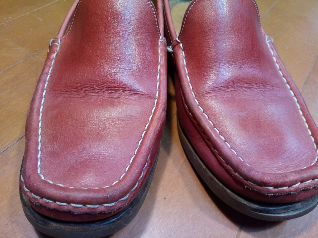 レディース・パラブーツのローファー丸洗い＆ゴム半張り＆色補修の靴修理