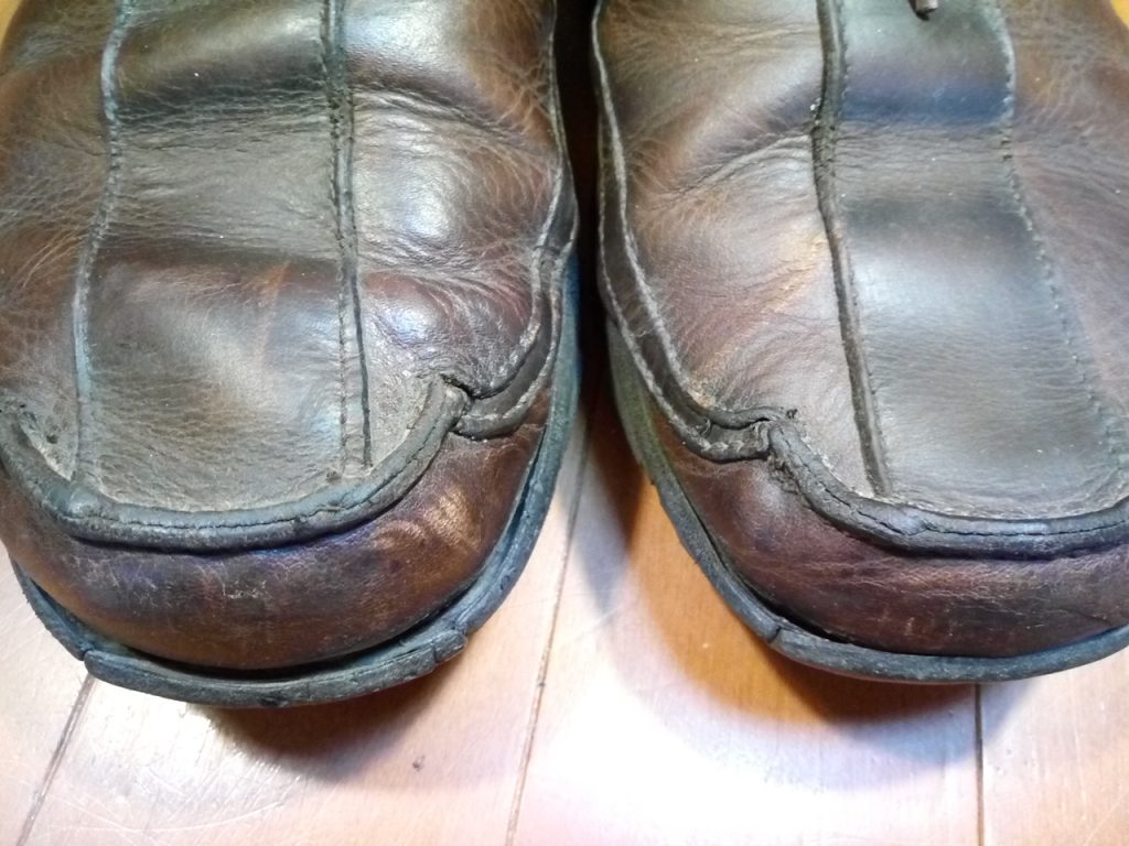 メンズ・ウォーキングシューズのオールソールの靴修理