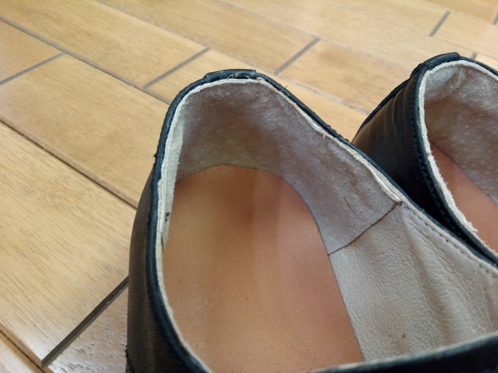 メンズ・ビジネスシューズのライニング補修の靴修理