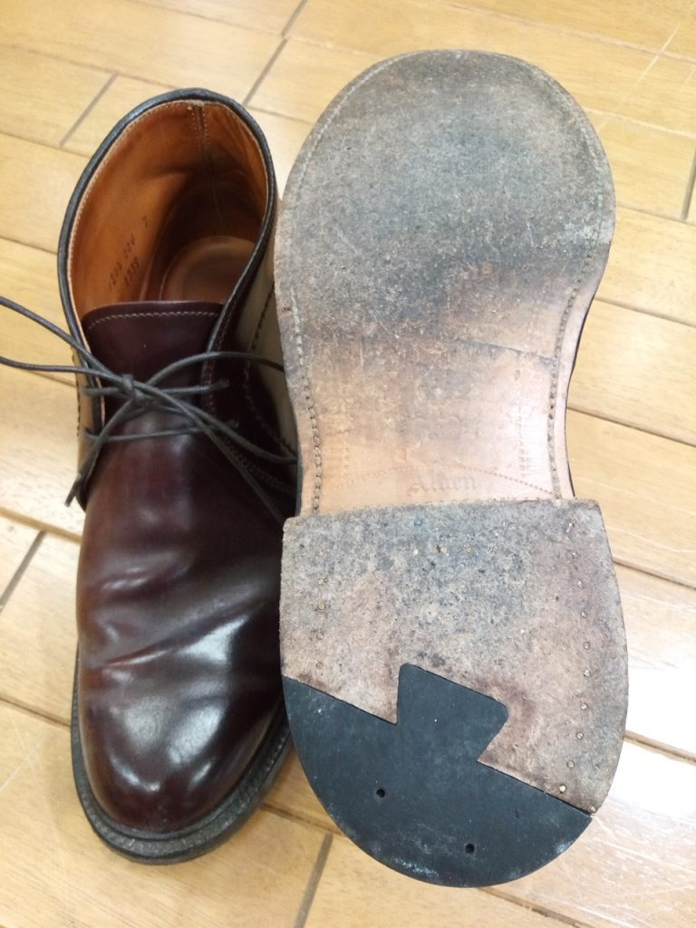 オールデンのトップリフト交換の靴修理