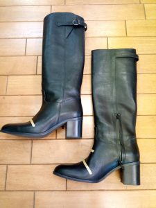 レディースのロングブーツの甲ストレッチ
