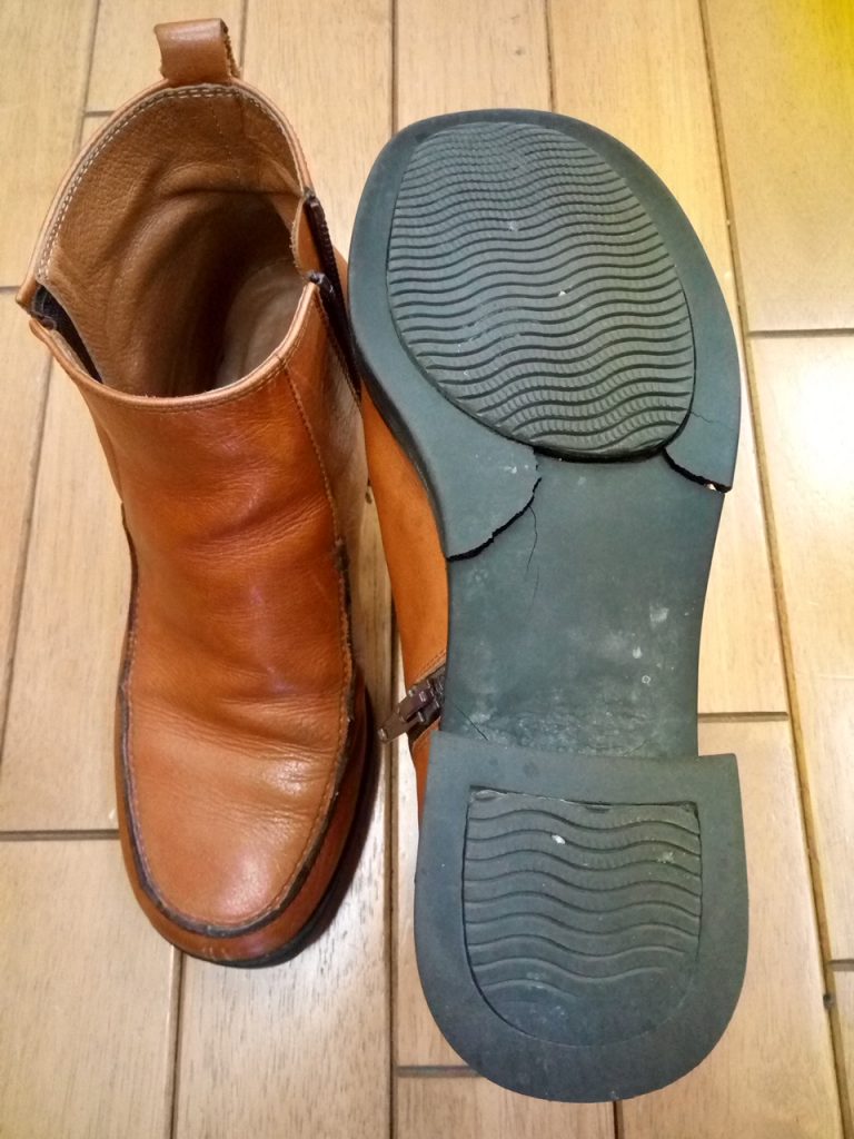 レディースブーツのオールソール交換の靴修理