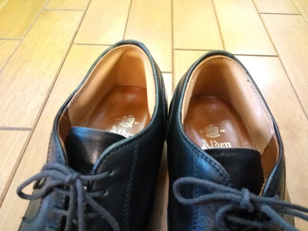オールデンのＵチップのかかとトップリフト＆つま先補修＆ブカブカ補修の靴修理