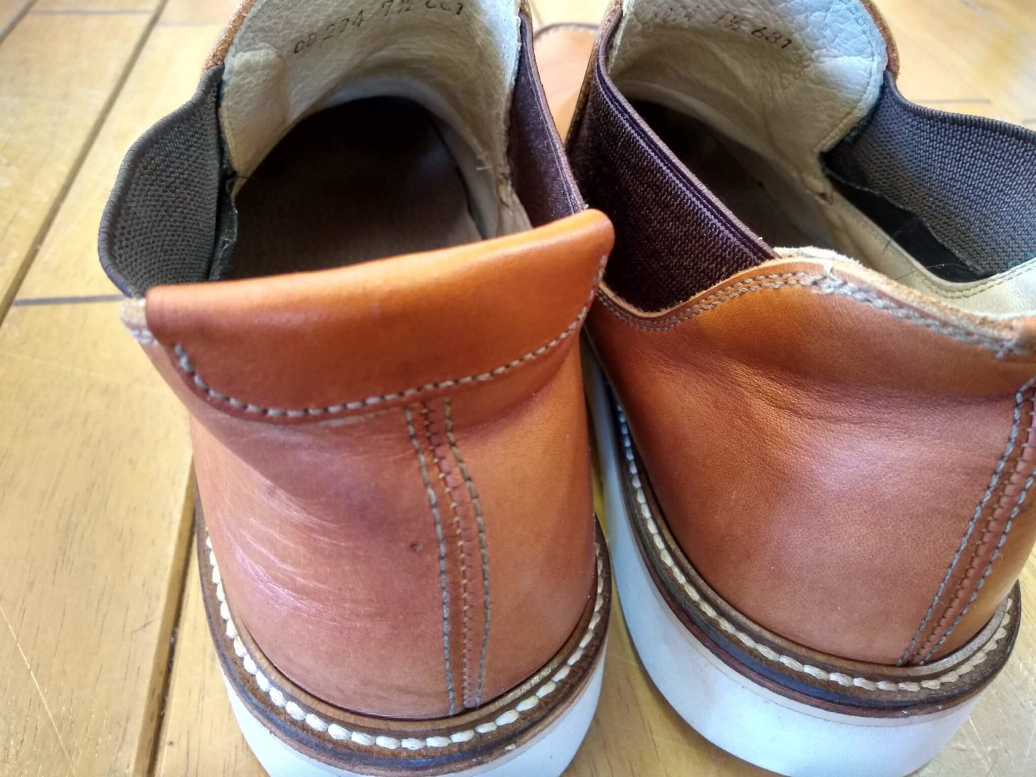サイドゴアブーツのオールソール＆ゴム交換の靴修理