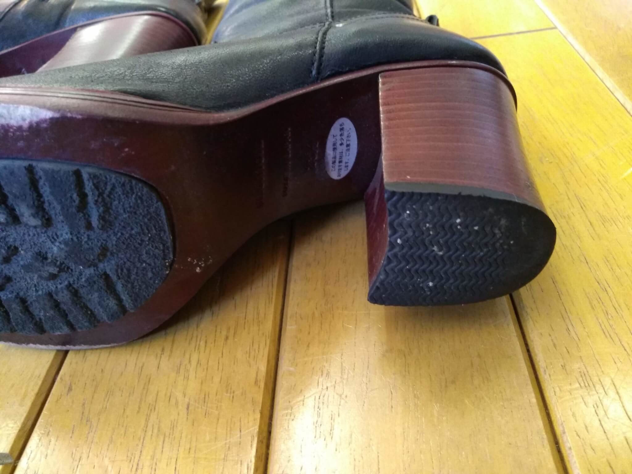 レディース・ブーツのトップリフト交換の靴修理